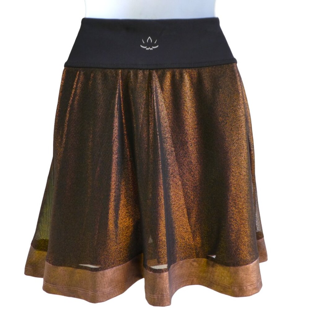 SKoRT Beyond Yoga Limited Edition Copper Metallic Skirt over Shorts Circle S - Picture 3 of 7